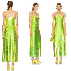 Cult Gaia Lily Sequin Maxi Dress in Green Size XS NWT